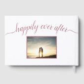 バラの金ゴールドモダンスクリプトの後に楽し結婚く ゲストブック (裏面)