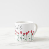 バラの長い茎の芽のイラストレーション名 エスプレッソカップ (正面右)