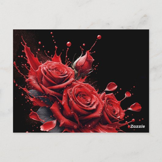 バラの開花 - エレガントな誕生日 ポストカード (裏面)