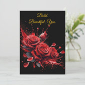 バラの開花 - エレガントな誕生日 招待状 (スタンド正面)