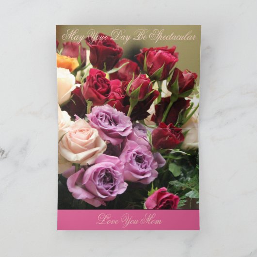 バラの開花 カード (内部)