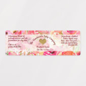 バラの防水石鹸と化粧品ラベル ラベル (デザイン1)