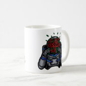バラの顔をした宇宙飛行士 コーヒーマグカップ (正面右)