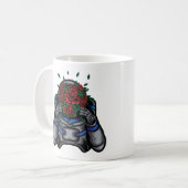 バラの顔をした宇宙飛行士 コーヒーマグカップ (正面左)