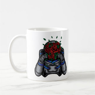 バラの顔をした宇宙飛行士 コーヒーマグカップ