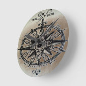 バラの風デザイン ラウンド壁時計 (傾斜)