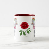バラの馬のマグ ツートーンマグカップ (中央)