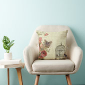 バラの鳥籠とのヴィンテージ クッション (椅子)