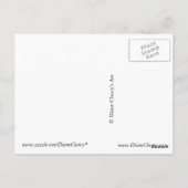 バラの鳥、抽象芸術バイオレットピンクのサイクル ポストカード (裏面)