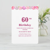 バラの40歳、60歳の誕生日　バーガンディー＆ホワイト 招待状 (スタンド正面)