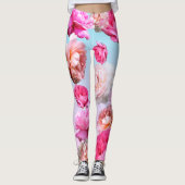 バラのAthleisureのロマンチックなピンクのヨガによってはレギンスが喘ぎます レギンス (正面)