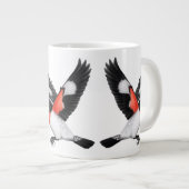 バラのBreastedのGrosbeakのジャンボマグ ジャンボコーヒーマグカップ (正面右)