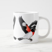 バラのBreastedのGrosbeakのジャンボマグ ジャンボコーヒーマグカップ (右)