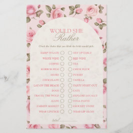 バラはかわいらし彼女はむしろブライダルシャワーゲーム