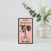 バラはさみ美容師名刺 予約カード (スタンド正面)