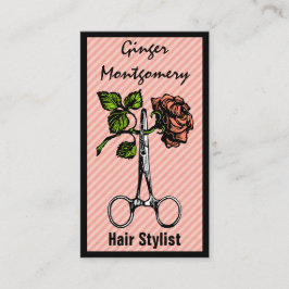 バラはさみ美容師名刺 予約カード