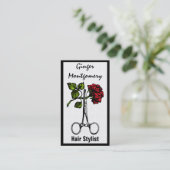 バラはさみ美容師名刺 予約カード (スタンド正面)