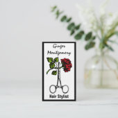 バラはさみ美容師名刺 予約カード (スタンド正面)