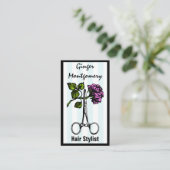 バラはさみ美容師名刺 予約カード (スタンド正面)