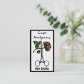 バラはさみ美容師名刺 予約カード (スタンド正面)