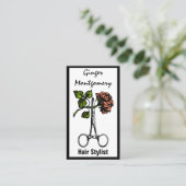 バラはさみ美容師名刺 予約カード (スタンド正面)