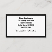 バラはさみ美容師名刺 予約カード (裏面)