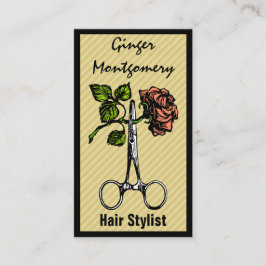 バラはさみ美容師名刺 予約カード
