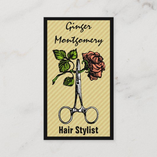 バラはさみ美容師名刺 予約カード (正面)