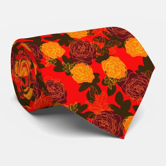 バラはっきりした赤 ネクタイ (ロール)