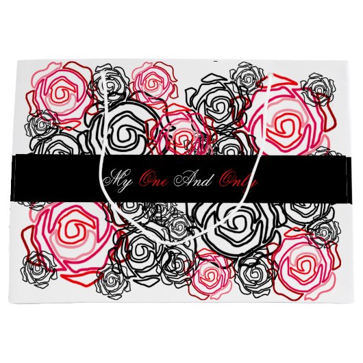 バラはっきりした – 私の唯一の'大きな抱き枕 ラージペーパーバッグ (正面)