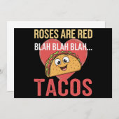 バラはレッドブラタコスタヴァレンティーンズデイフードラバー 招待状 (正面/裏面)