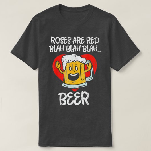 バラはレッドブラビールヴァレンティおもしろいンズデイドリンク Tシャツ (デザイン正面)