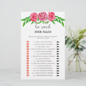 バラは彼女はブライダルシャワーゲームと言った (スタンド正面)