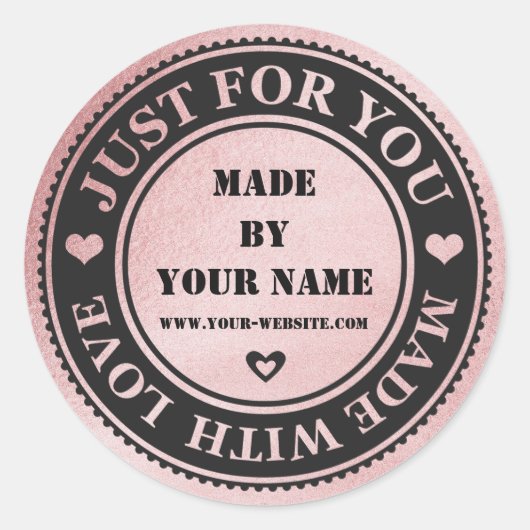 バラは愛で作ったあなたのためだけに手作り ラウンドシール (正面)