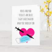 バラは赤いおもしろいCovidワクチン接種される カード (黄色い花)