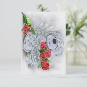 バラは赤いテディベア 招待状 (スタンド正面)