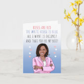 バラは赤いホワイトハウスはブルーバレンタイン カード (黄色い花)