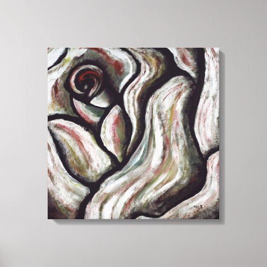 バラは赤い抽象芸術の花のギフト絵画 キャンバスプリント (正面)