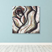 バラは赤い抽象芸術の花のギフト絵画 キャンバスプリント (インサイチュ (ウッドフロア))