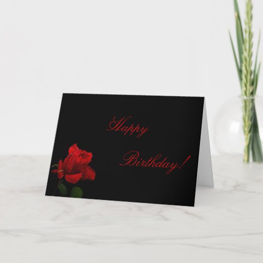 バラは赤い誕生日 カード (正面)