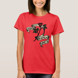 「バラは赤い」柄Tシャツ 驚きのTシャツデザイン Tシャツ