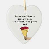 バラは赤おもしろいい詩バレンタインデー セラミックオーナメント (右)