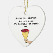 バラは赤おもしろいい詩バレンタインデー セラミックオーナメント (左)