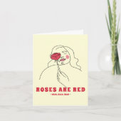 バラは赤かわいいおもしろいアンチ シーズンカード (正面)