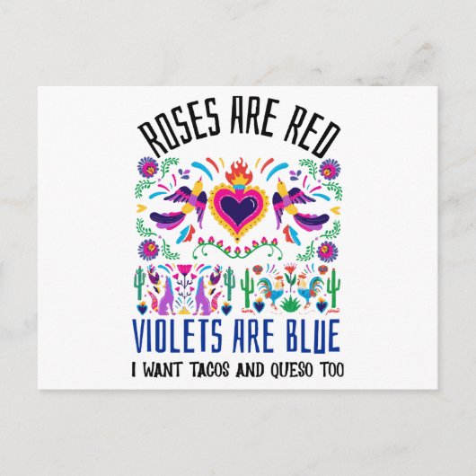バラは赤で可愛パターン（の模様が）あるいメキシコの美術博士 シーズンポストカード (正面)