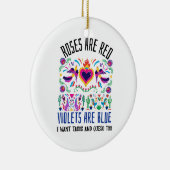 バラは赤で可愛パターン（の模様が）あるいメキシコの美術博士 セラミックオーナメント (右)