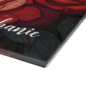 バラは赤パーソナライズされた カッティングボード (角)