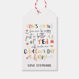 バラは赤ワインガレンティーンズデイラベル ギフトタグ