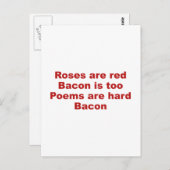 バラは赤。ベーコンもそうだ。詩は懸命。ベーコン ポストカード (正面/裏面)