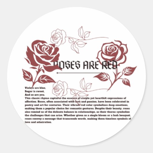 バラは赤 ラウンドシール (正面)